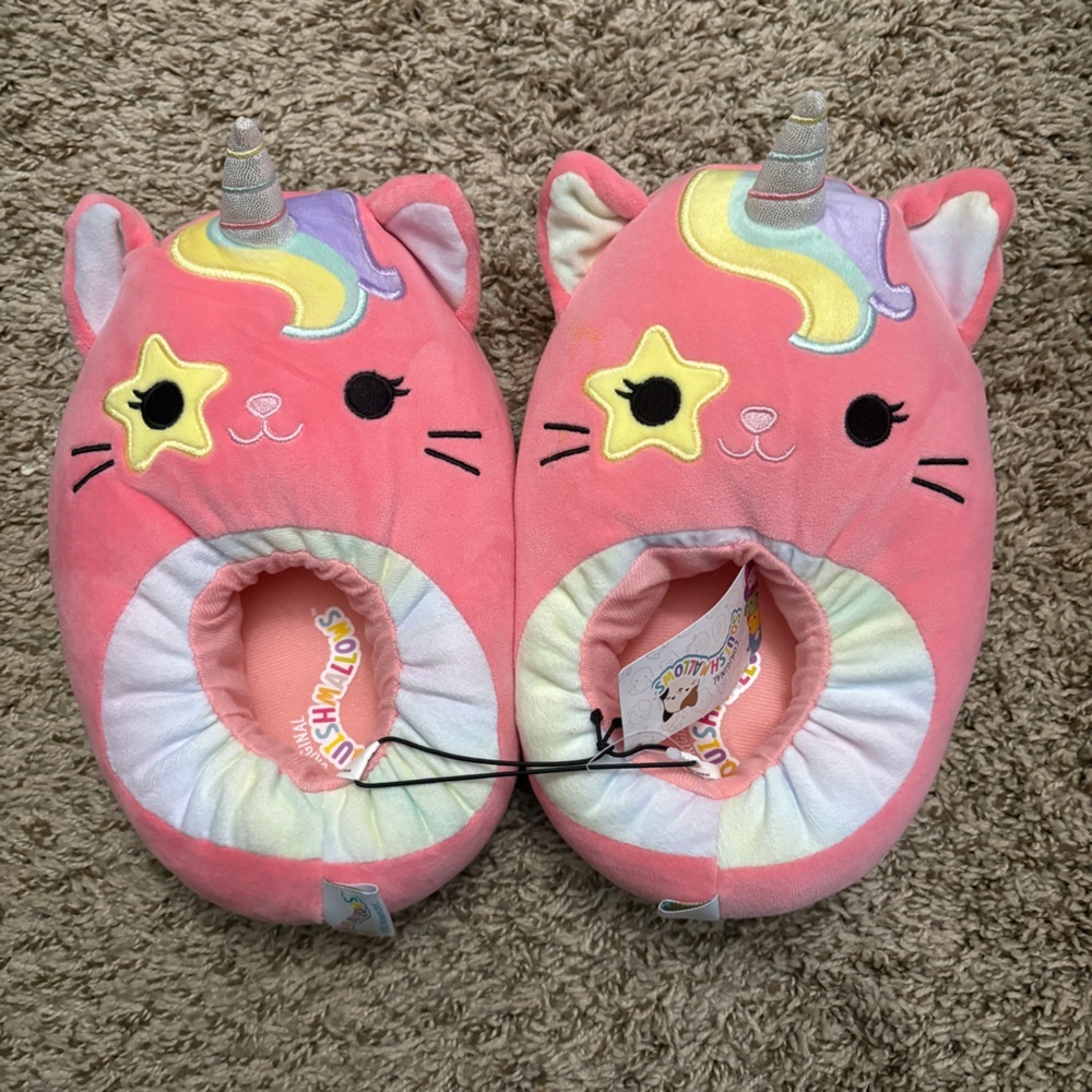 Squishmallows Pink Unicorn Kids Slippers
